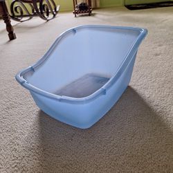 Blue Plastic Cat Litter Box