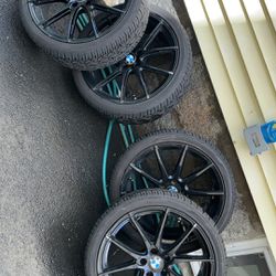 20 inch black rims and tires set