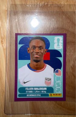 Folarin Balogun 2026 Panini FIFA sticker (Purple)