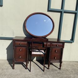 Mahogany Vanity Desk Set $185