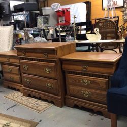 Pair of night stands and dresser by Bassett for sale
