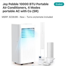 Joy Pebble 100000 BTU Portable Air Conditioner, 4 Modes Portable AC
