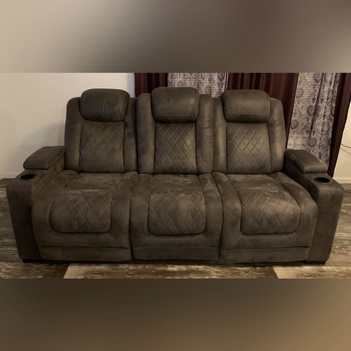 EUC HyllMont Dual Power Reclining Sofa