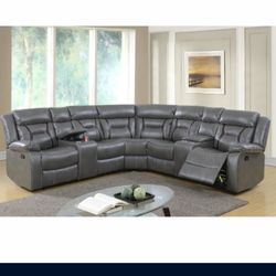 Grey Sectional Couch With Recliner Chair