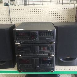Vintage Fisher Model Tad 993  With Speakers  And Bose Subwoofer  Cube 