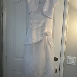 White Flower Girl Dress, Confirmation Dress- Bridal
