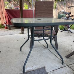 Glass Topped Patio Table