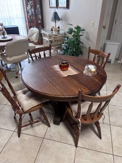 Solid wood kitchen table with chairs