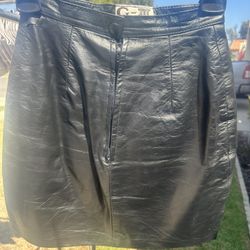 Black Leather Mini Skirt