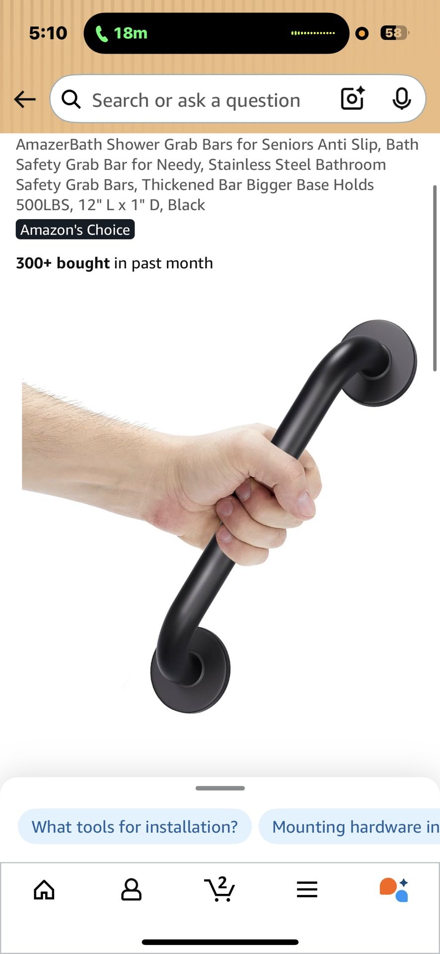 Grab Bar - Drill into wall