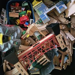Wooden Track Set With Trains