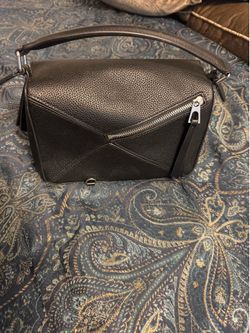 Square leather bag unique