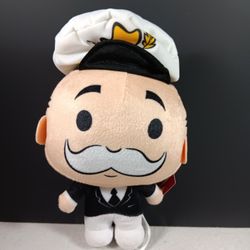 Monopoly Game Man Plush Stuffed Animal Toy 9" Captain Hat Hasbro Doll
