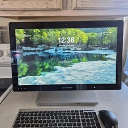 24" Lenovo all-in-one TOUCH i3 8gb 160gb DVD drive Windows 11 Office 365