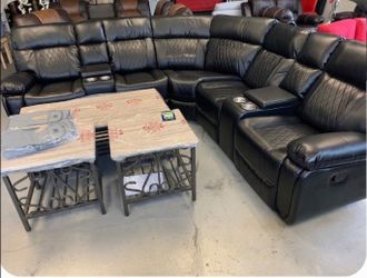 Leather sectional sofa recliner $1499