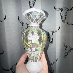Hand-painted glass flower vase