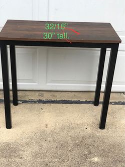 wood top metal table