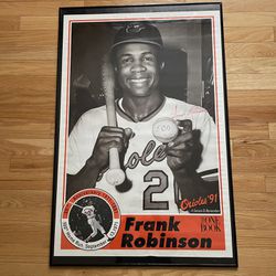 Vintage Frank Robinson 500th Home Run 20th Anniversary Poster Baltimore Orioles HOFer 22x33