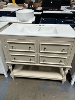 SALE $295 Each Newly Assembled 36” Bathroom Vanity with Solid Wood Frame and Sink Included