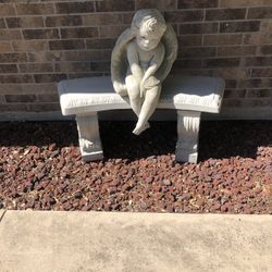 Concrete Angel Sitting Bench