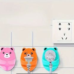 4pcs Non-punching Plug Hook Plug Hook Power Socket