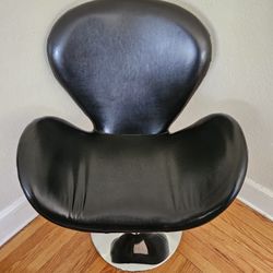 Hercules Trestron Series Modern Black Faux Leather Adjustable Height Swivel Accent Desk Chair