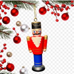 Vintage 1980s Hand-Painted Wooden Nutcracker Soldier Ornament, 3.25”