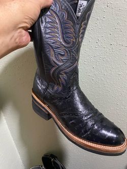 Larry Mahan Ropers Men’s Size 7.5 Black Leather Western Cowboy Boots