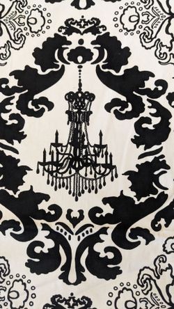 Black And White Chandelier Curtain Panel