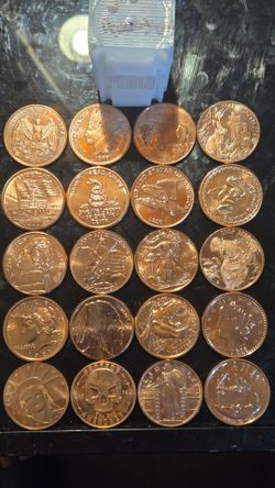 20 1oz MIXED COPPER ROUNDS COMES WITH TUBE