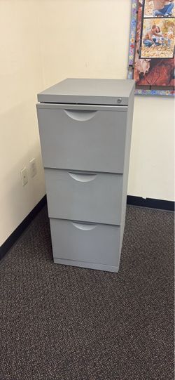 3-Drawer Metal Filing Cabinet Gray