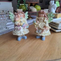 2 Vintage K's Collection Angelic Angels- Resin