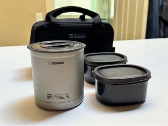 Zojirushi Hot Style Stainless Steel Lunch Jar - Silver & Black BRAND NEW