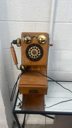 Wooden Vintage wall phone 1920s