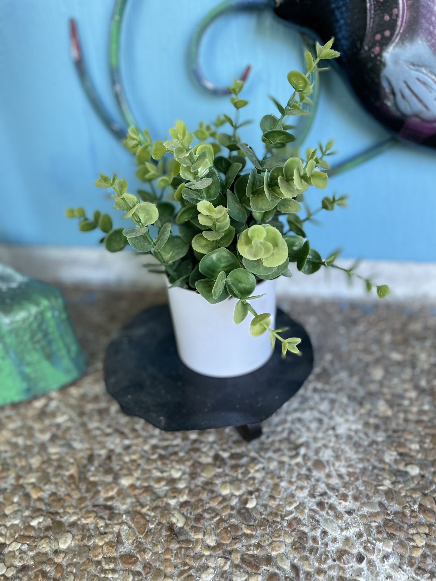 Small Artificial Plant W/ White Pot