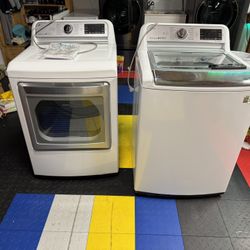 LG 5.2 Cu Steam Smart Washer And Dryer Set