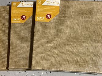 3 Burlap Canvases 12 In X 12 In