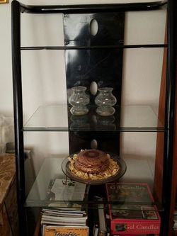 Metal and glass shelves