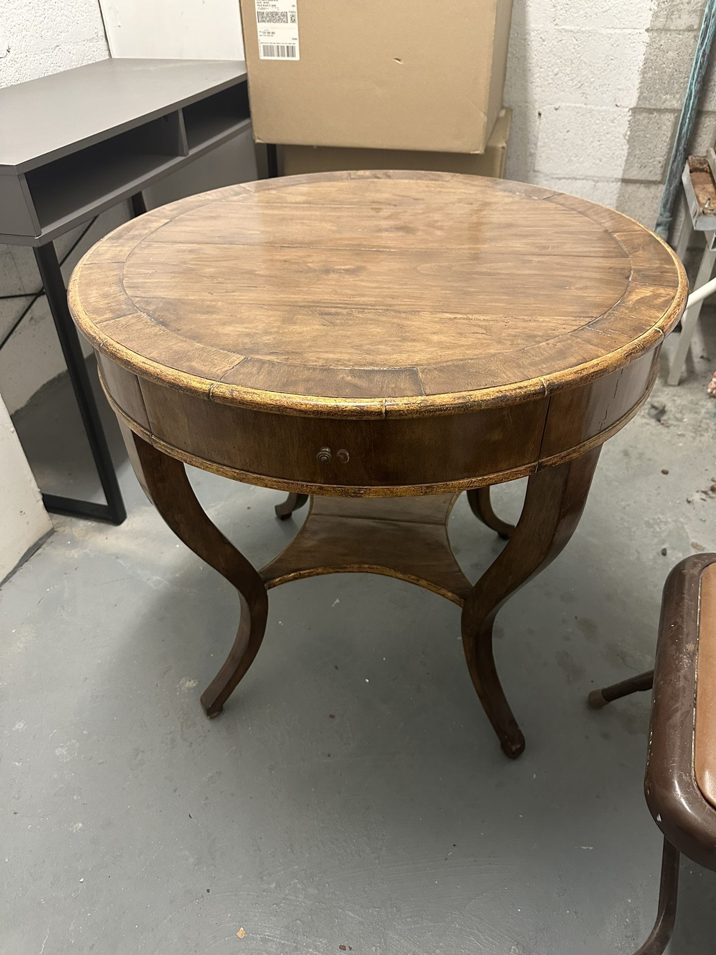 Round Wooden Side Table
