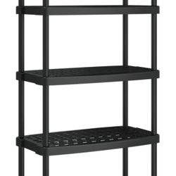 vidaXL Storage Shelf 5-Tier, Storage Rack for Groceries Tools Books, Standing Shelving Unit for Workshop Warehouse Garage, Modern, Black PP