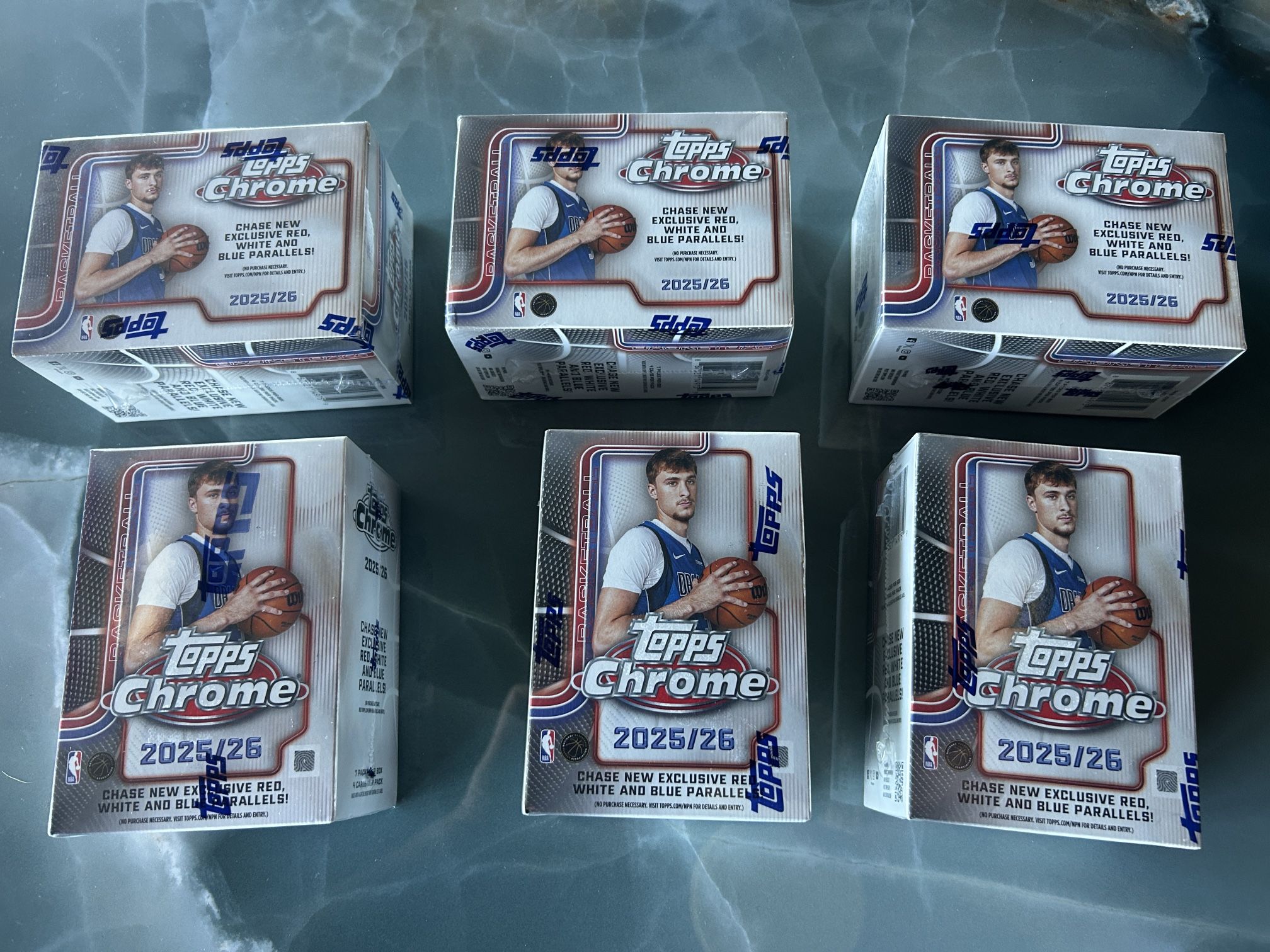 2025 Topps Chrome NBA Blaster Box . (6 Available)