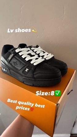 Brand new lv trainers all black with white laces