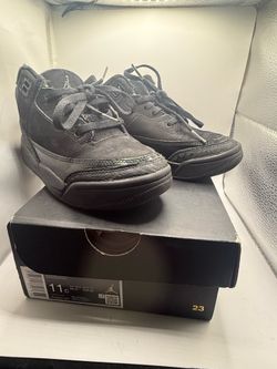 Nike Air Jordan 3 PS Black Cat 2024 Kids Size 11 C DM0966-001