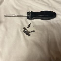 Snap-on Tools USA 8-3/4" Ratcheting Standard Screwdriver (Red) W/Bits SSDMR4A