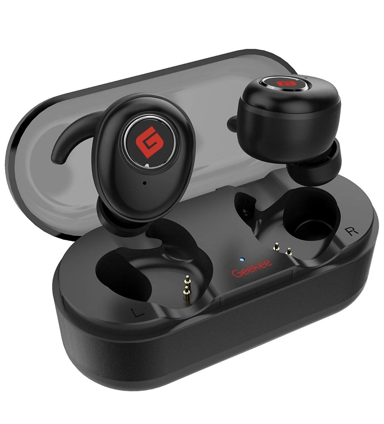 True Wireless Earbuds Bluetooth 5.0 Headphones, Sports in-Ear TWS Stereo Mini Headset w/Mic Extra Bass IPX5 Waterproof Low Latency Instant Pairing 15