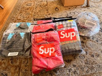 Supreme FW26 Hanes red crew socks plaid boxers FDNY box logo