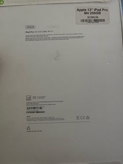 Apple New 13” Pro I-Pad 256