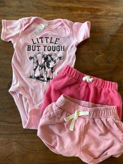 Baby Girl 3-Piece Pink Outfit Set size 6 month