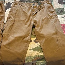 2 Pairs New Work Pants/ Tan/brown.. Men’s 36x30