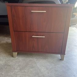 Modern Cherry Wood 2-Drawer File Cabinet / Side
